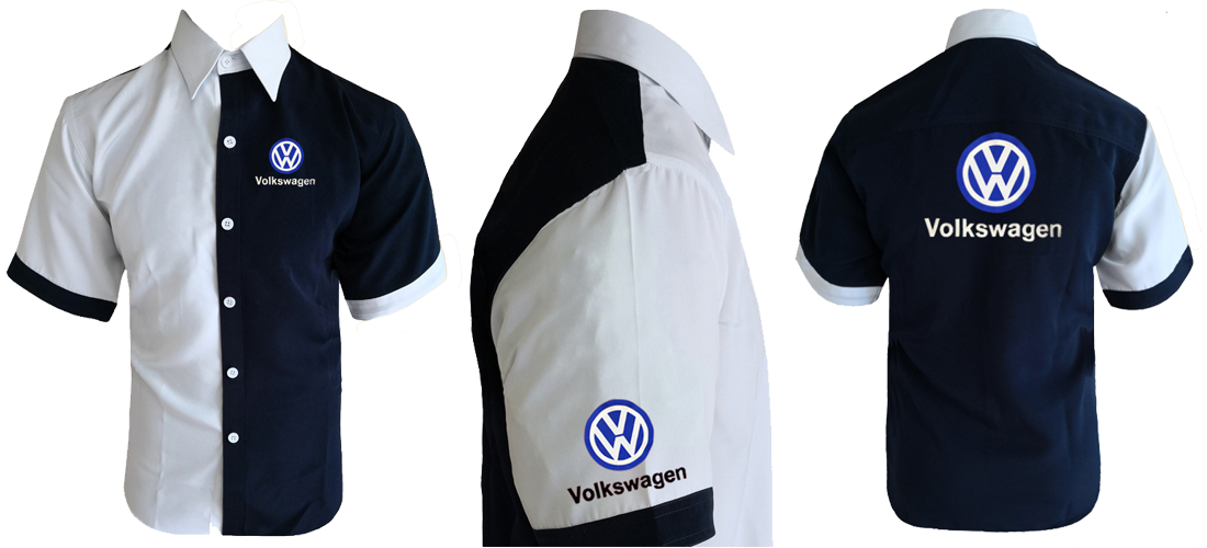 VW Shirt White-Navy